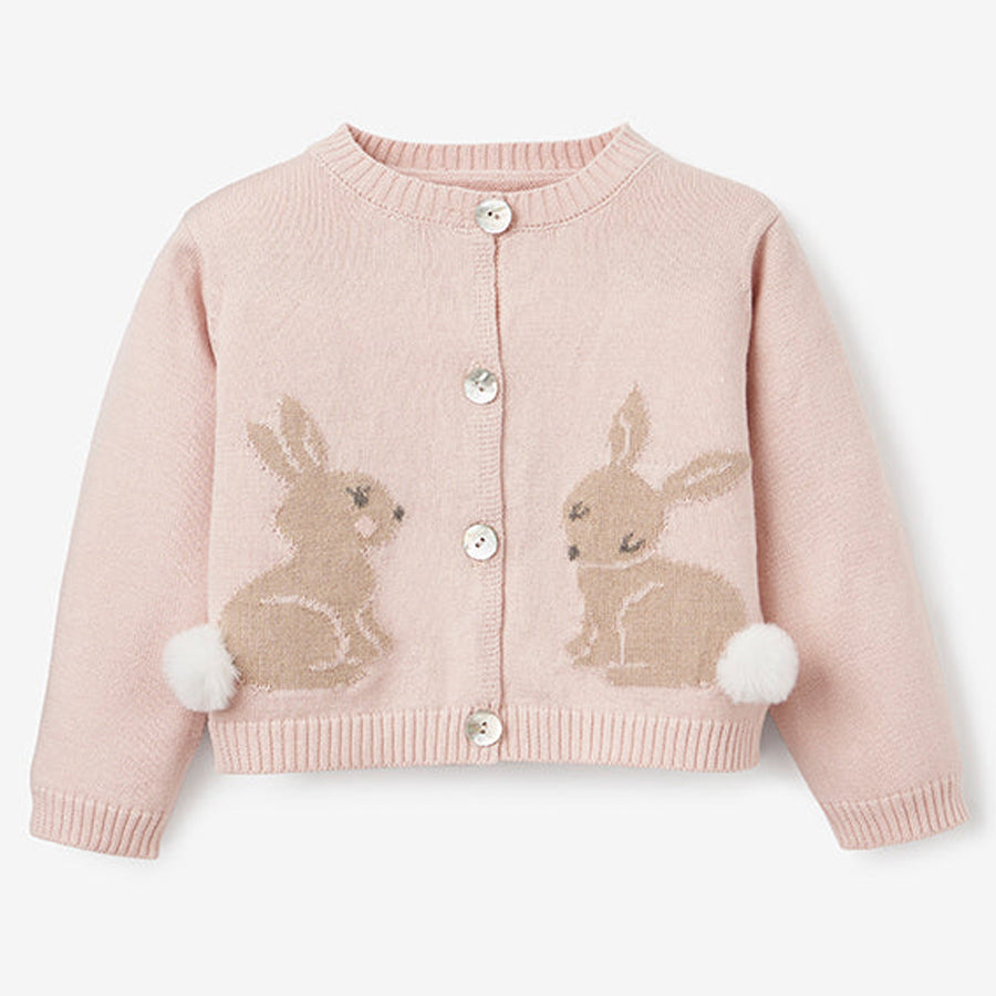 Bunny Cotton Knit Baby Cardigan-CARDIGANS & SWEATERS-Elegant Baby-Joannas Cuties