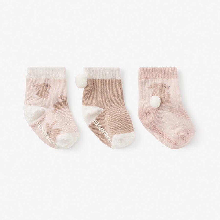 Bunny Non Slip Baby Sock Set 3pk-SOCKS, TIGHTS & LEG WARMERS-Elegant Baby-Joannas Cuties