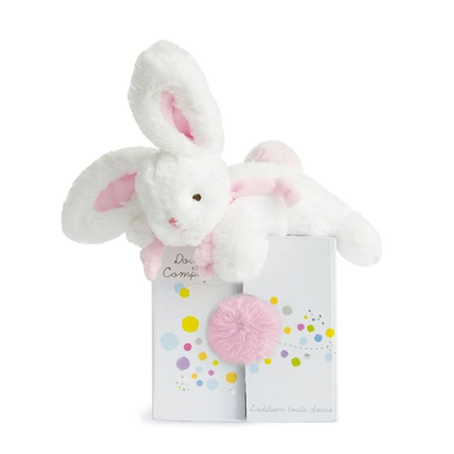 Bunny Stuffed Plush Animal with Pom Pom Tail - Pink-SOFT TOYS-Doudou Et Compagnie-Joannas Cuties