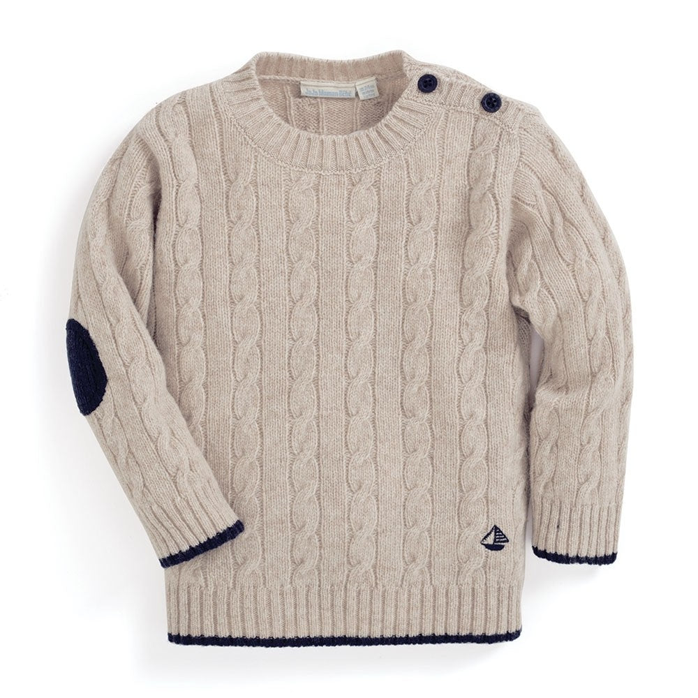 Cable Knit Sweater - JoJo Maman Bebe - joannas-cuties