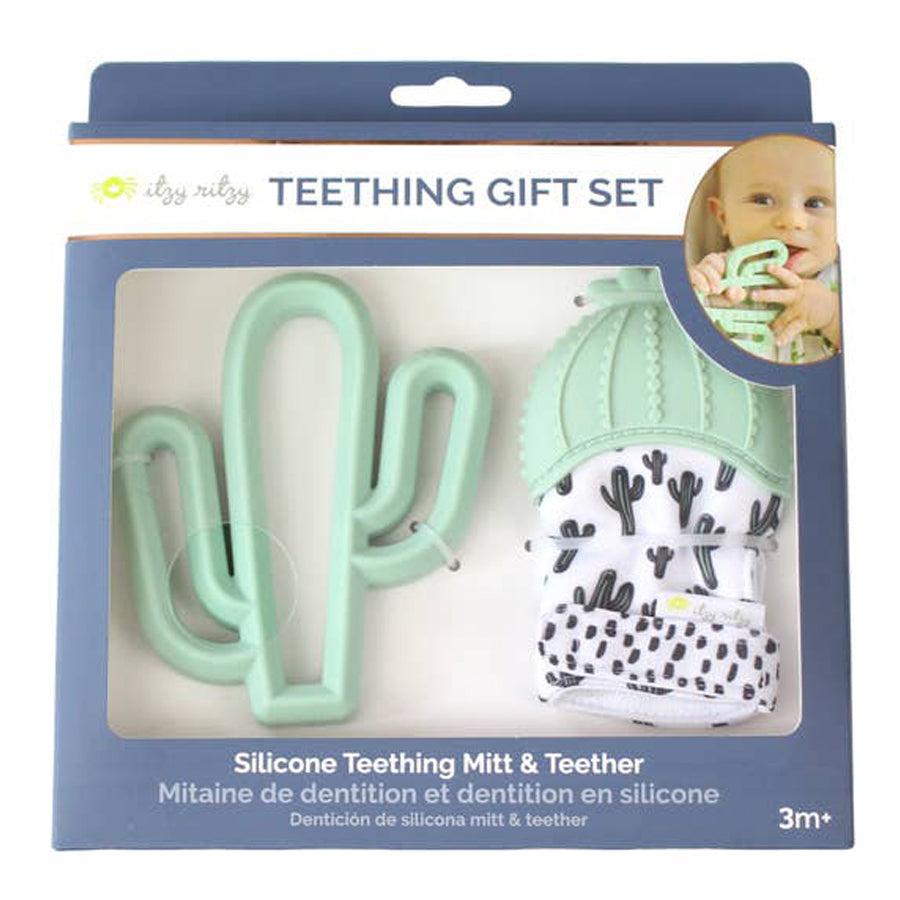 Cactus Teething Mitt & Teether Gift Set-Itzy Ritzy-Joanna's Cuties