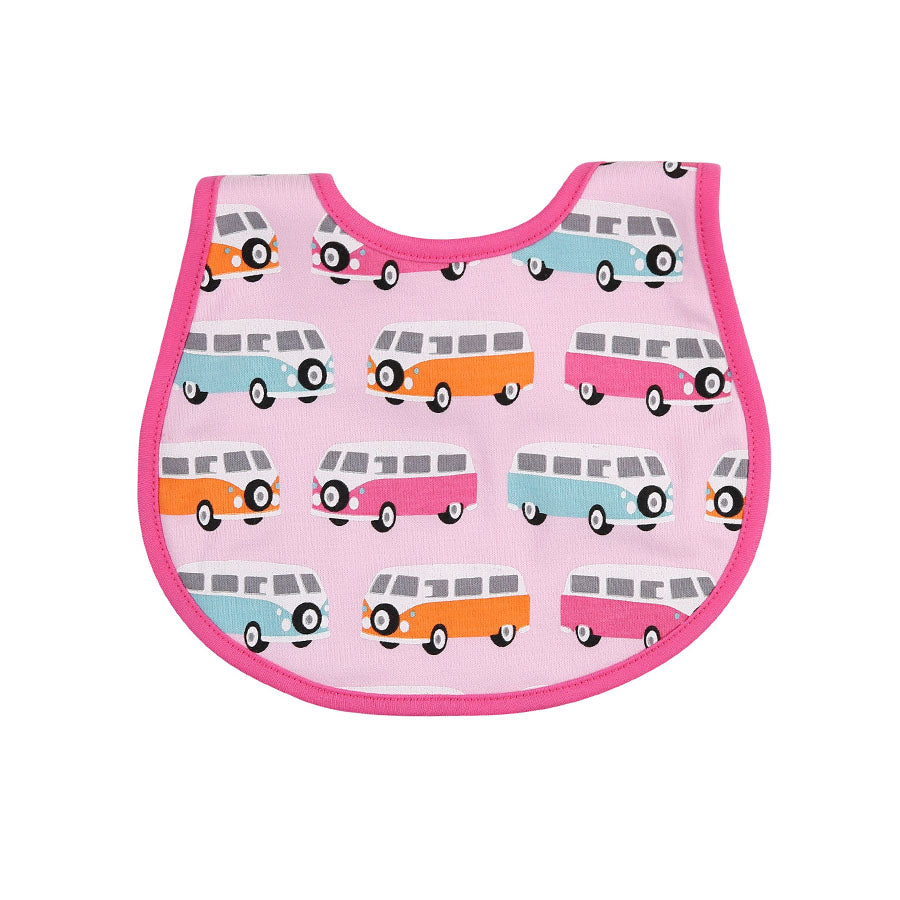 Camper Van Printed Bib - Pink-BIBS-Magnolia Baby-Joannas Cuties