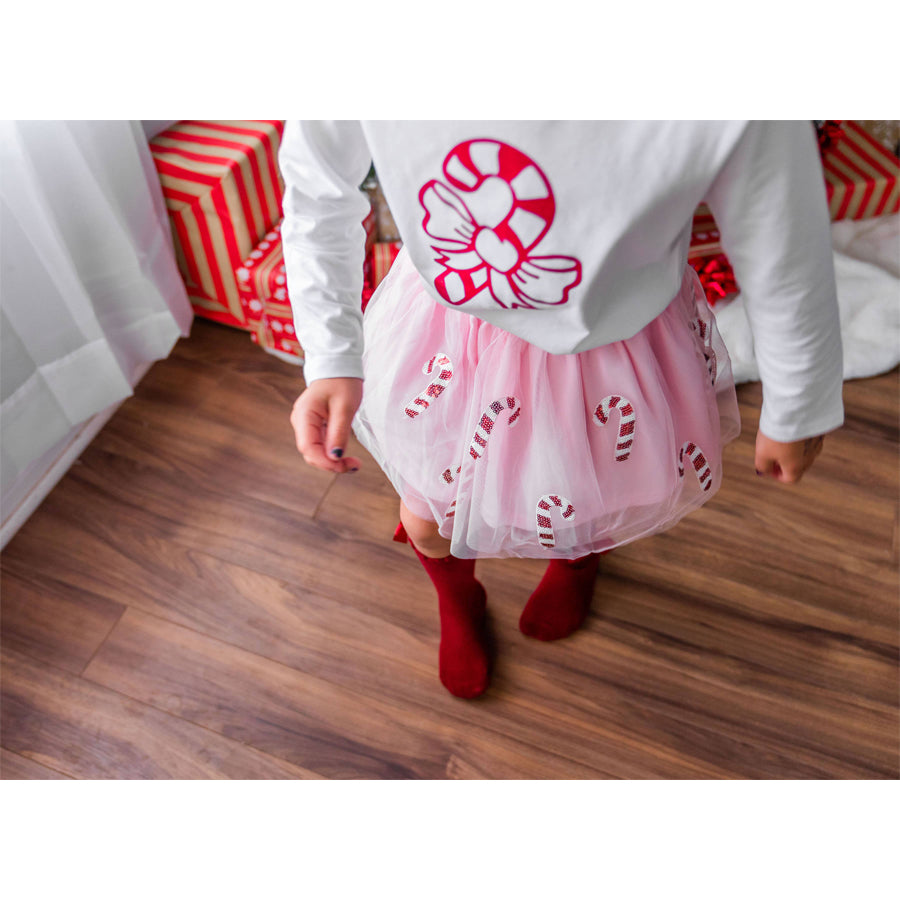Candy Cane Long Sleeve Shirt- Kids Christmas Tee-Sweet Wink-Joanna's Cuties