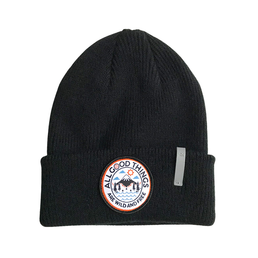 Cardiff Stormy Ocean Beanie With Safety Reflective Feature - Black-HATS & SCARVES-Bitty Brah-Joannas Cuties