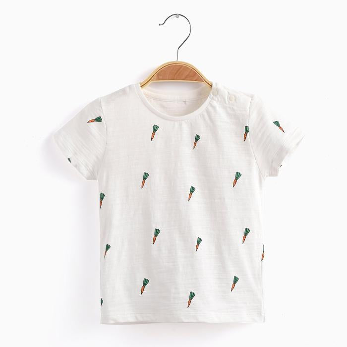 Carrot Print S/S T-shirt - Aimama - joannas-cuties