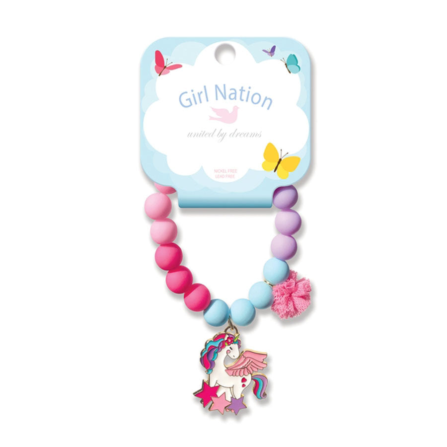 Whimsy Charm Bracelets by Girl Nation, Gifts for Girls, Cloud Luvs Rainbow