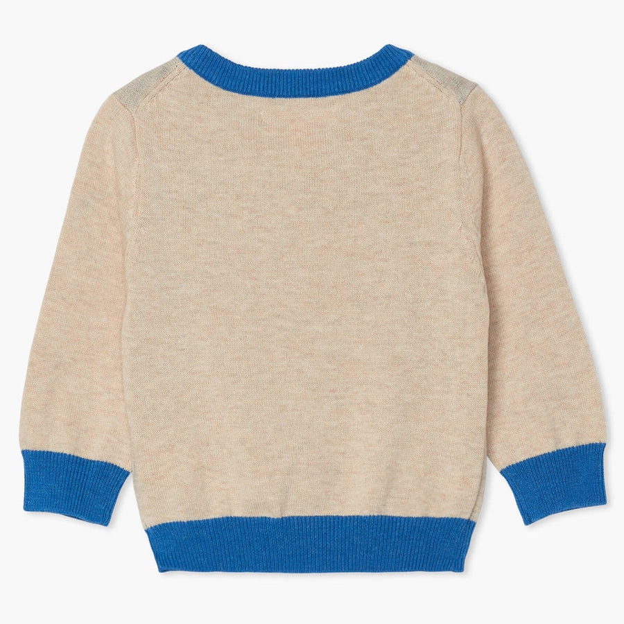 Cheerful Bear V-Neck Baby Sweater-Hatley-Joanna's Cuties