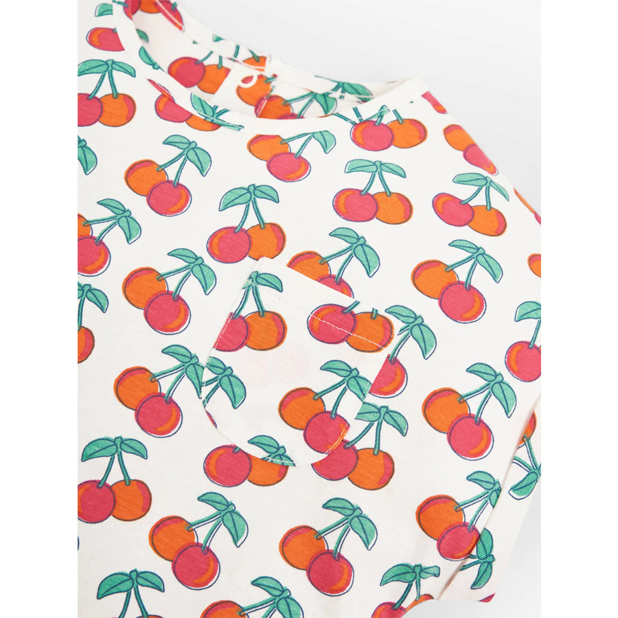 Cherry Print Pocket T-Shirt-TOPS-JoJo Maman Bebe-Joannas Cuties