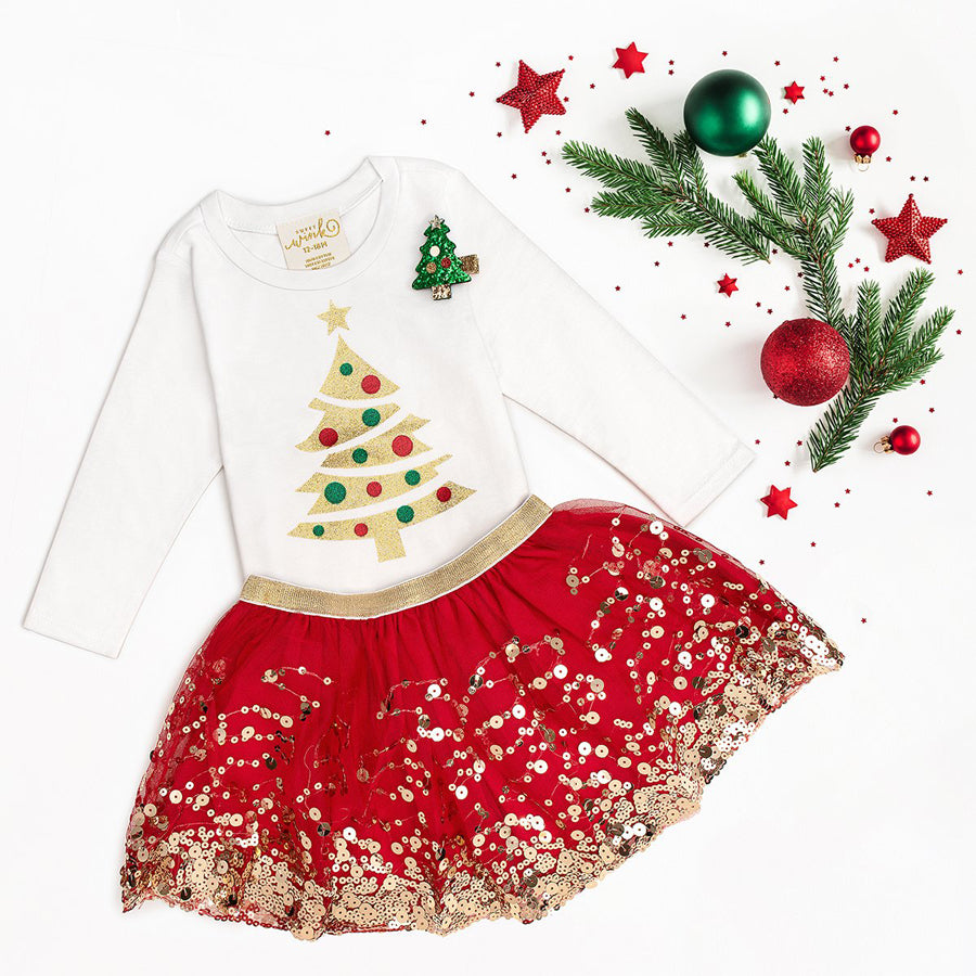Christmas Tree L/S Bodysuit-Sweet Wink-Joanna's Cuties