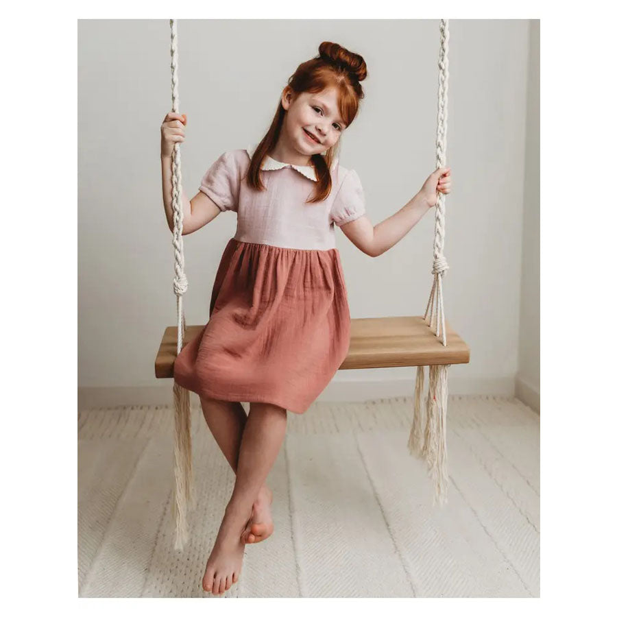 Colorblock Collar Dress - Soft Rose-DRESSES & SKIRTS-City Mouse Studio-Joannas Cuties