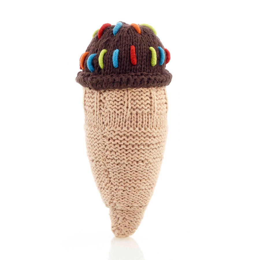 Chocolate Rattle Cone Rattle - Chocolate