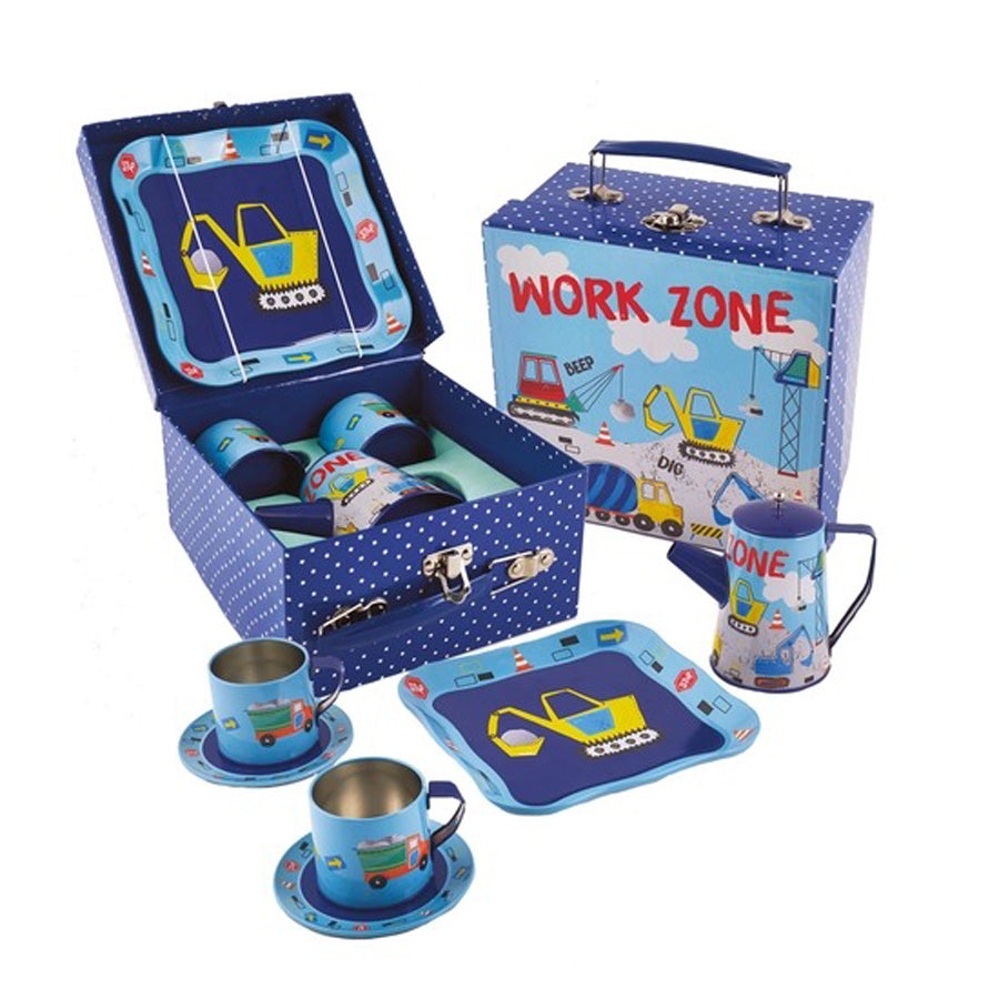 Construction Tin Coffee Set in Square Case-Floss & Rock-Joanna's Cuties