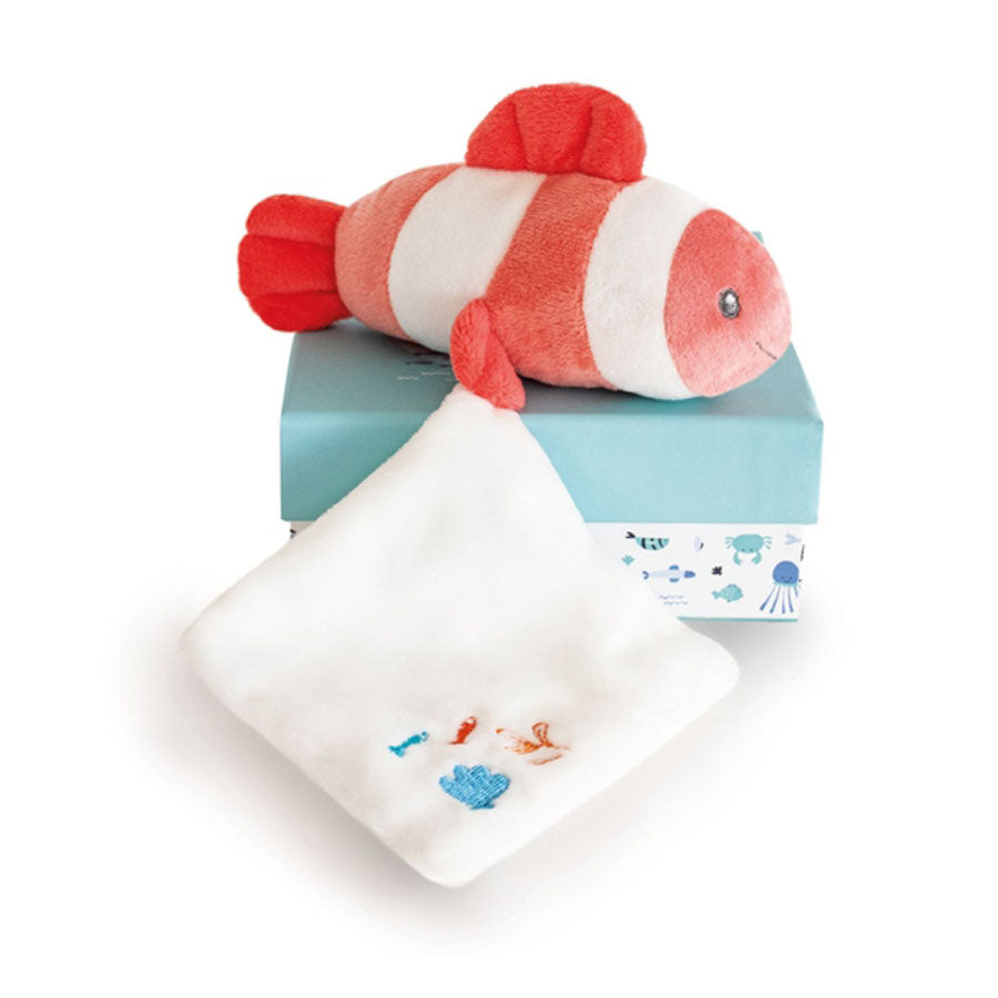 Coral Clownfish Plush with Blanket-SOFT TOYS-Doudou Et Compagnie-Joannas Cuties