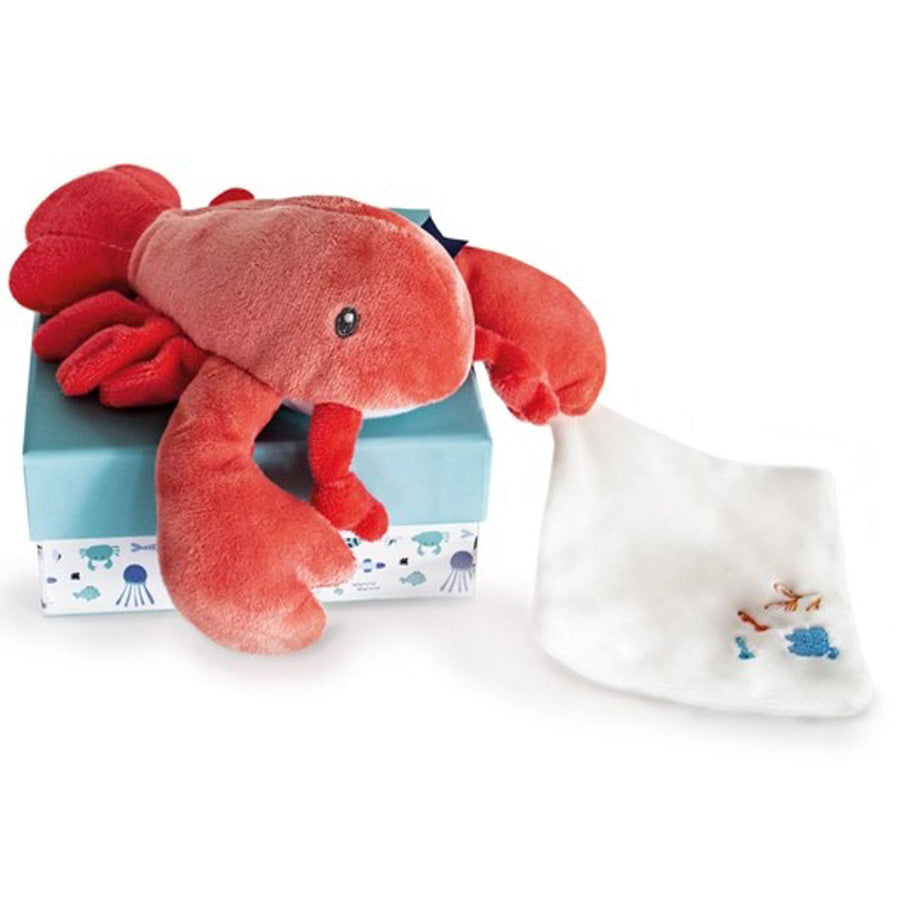 Under the Sea: Coral Lobster Plush With Blanket-Doudou Et Compagnie-Joanna's Cuties
