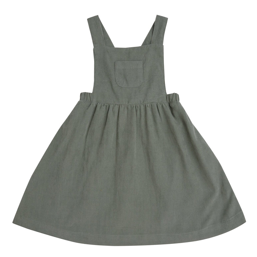 Corduroy Overall Dress With Pocket - Green-Angel Dear-Joanna's Cuties