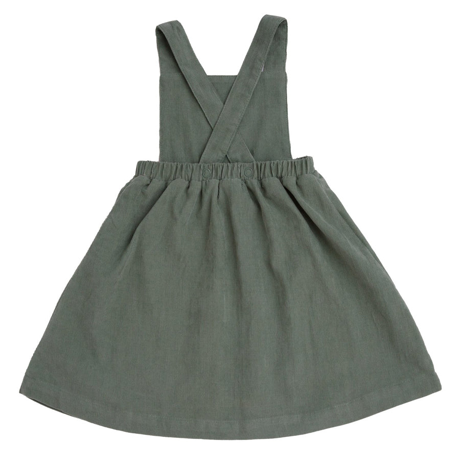 Corduroy Overall Dress With Pocket - Green-Angel Dear-Joanna's Cuties