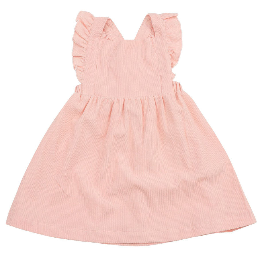 pink corduroy pinafore dress Sugar Thrillz Corduroy Pinafore Dress With Bumblebee Long Sleeve