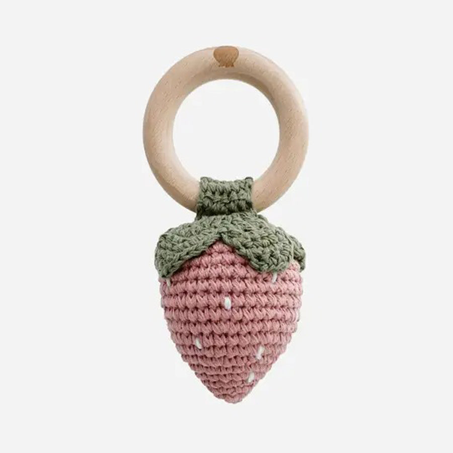 Cotton Crochet Rattle Strawberry-RATTLES-The Blueberry Hill-Joannas Cuties