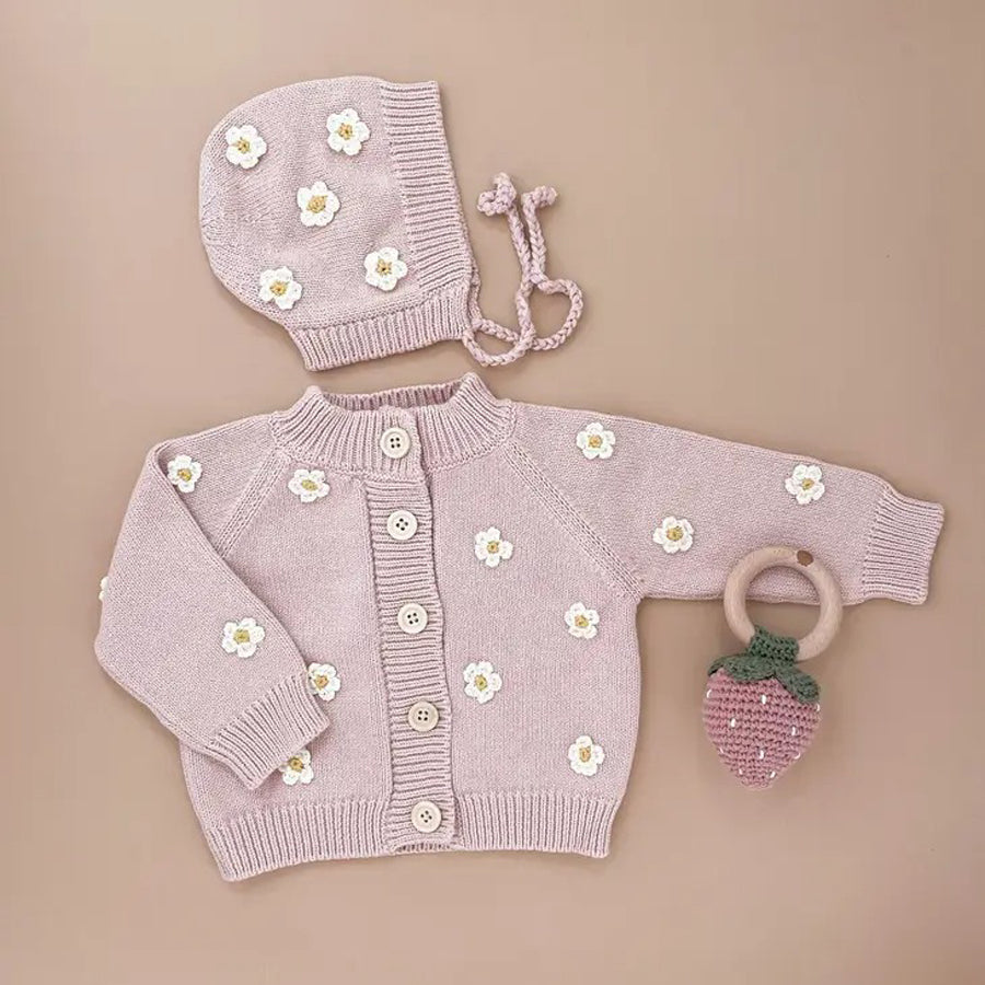 Cotton Flower Cardigan- Baby Sweater-CARDIGANS & SWEATERS-The Blueberry Hill-Joannas Cuties