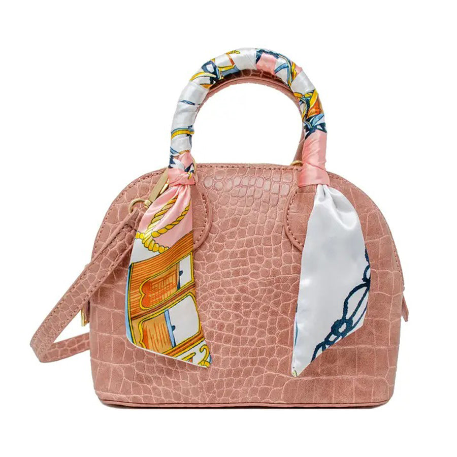 Crocodile Moon Handbag - Pink-BACKPACKS, PURSES & LUNCHBOXES-Zomi Gems-Joannas Cuties