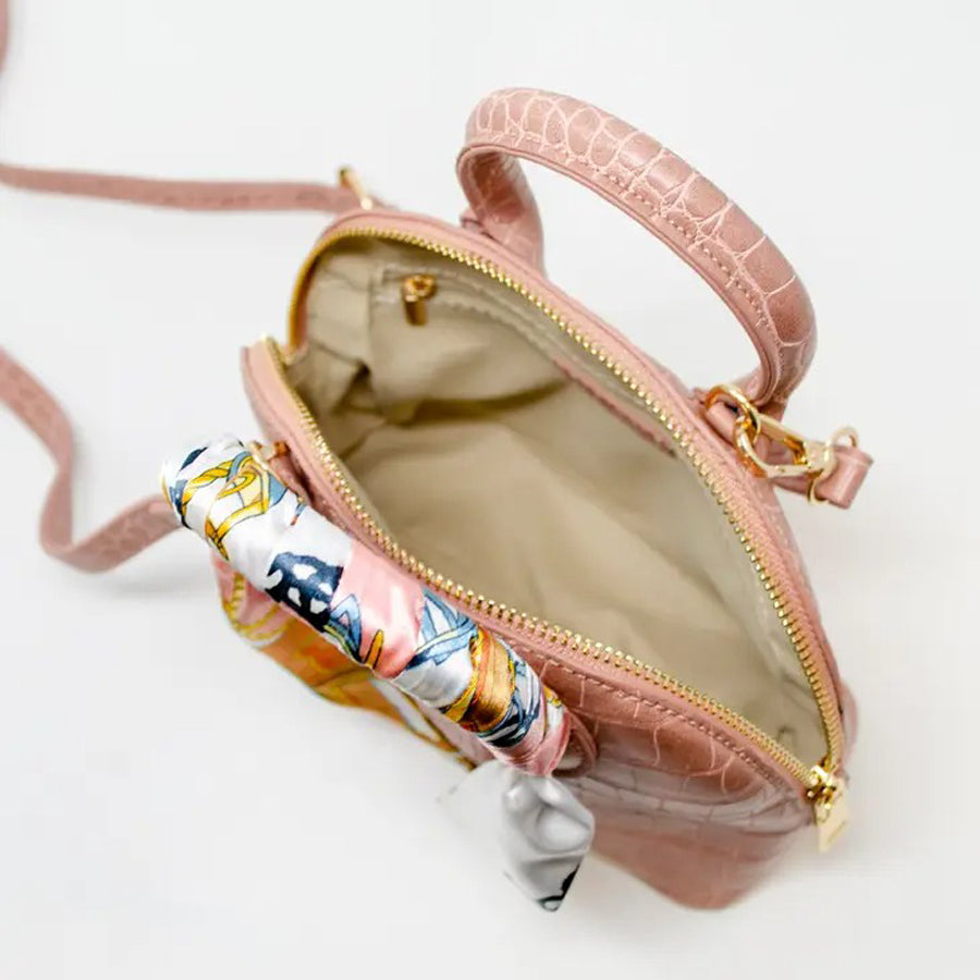 Crocodile Moon Handbag - Pink-BACKPACKS, PURSES & LUNCHBOXES-Zomi Gems-Joannas Cuties