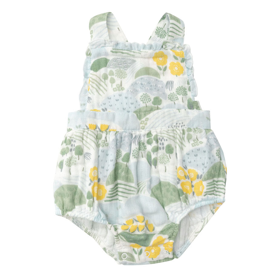Cute Country Floral Bubble Romper-OVERALLS & ROMPERS-Angel Dear-Joannas Cuties