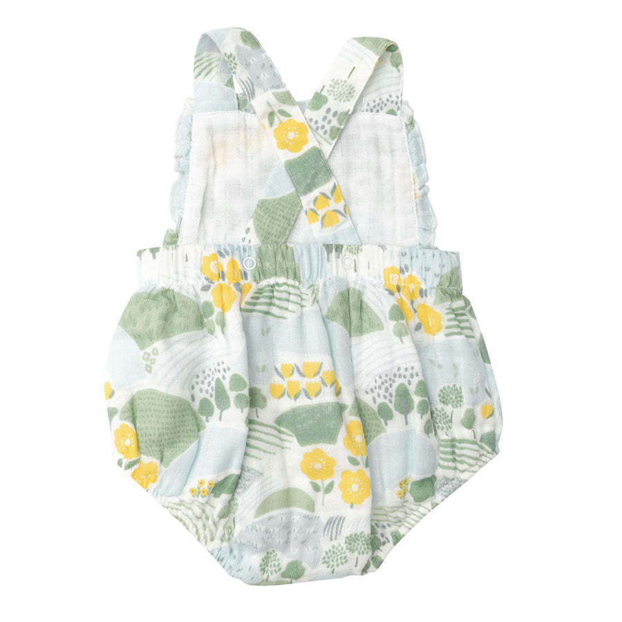 Cute Country Floral Bubble Romper-OVERALLS & ROMPERS-Angel Dear-Joannas Cuties