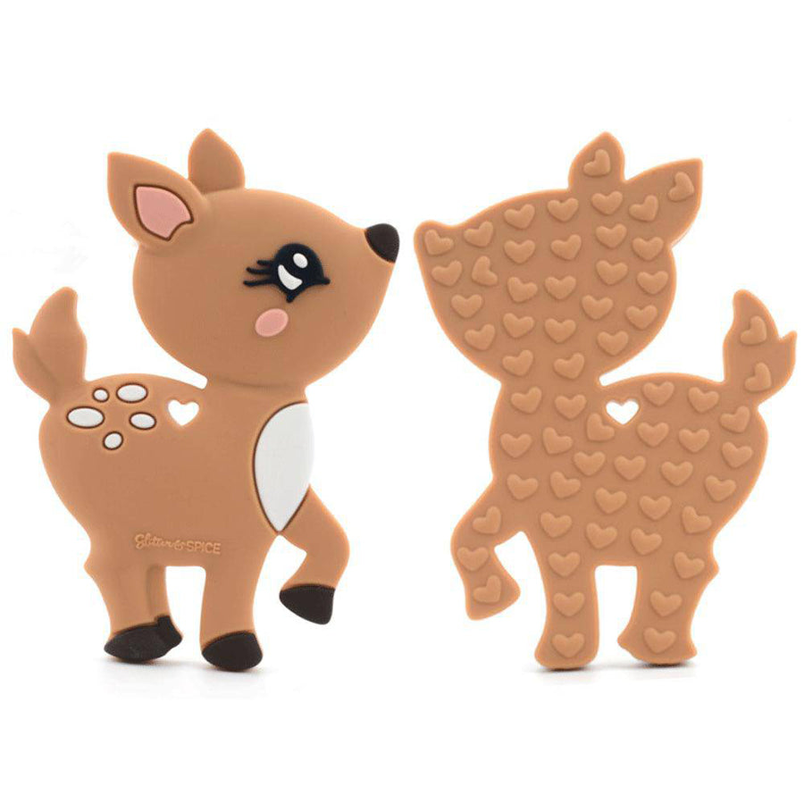 Deer Teether With Clip-Glitter & Spice-Joanna's Cuties