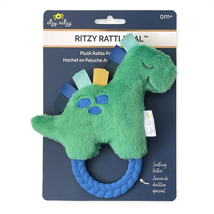 Dino Plush Rattle Pal with Teether-TEETHERS-Itzy Ritzy-Joannas Cuties