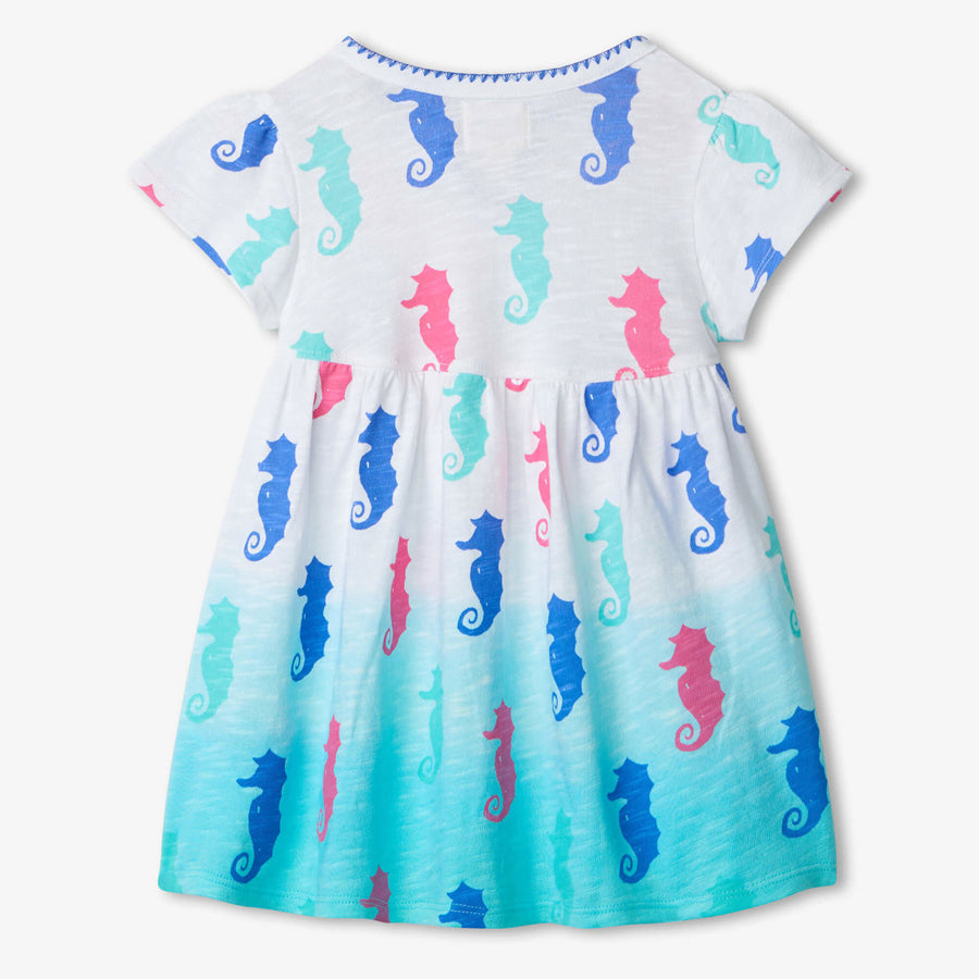 Dip Dye Seahorses Baby Puff Dress-DRESSES & SKIRTS-Hatley-Joannas Cuties