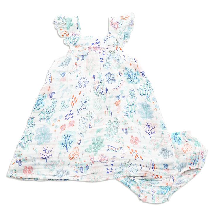 Ditsy Seaworld Muslin Sundress & D.C. - Angel Dear - joannas-cuties