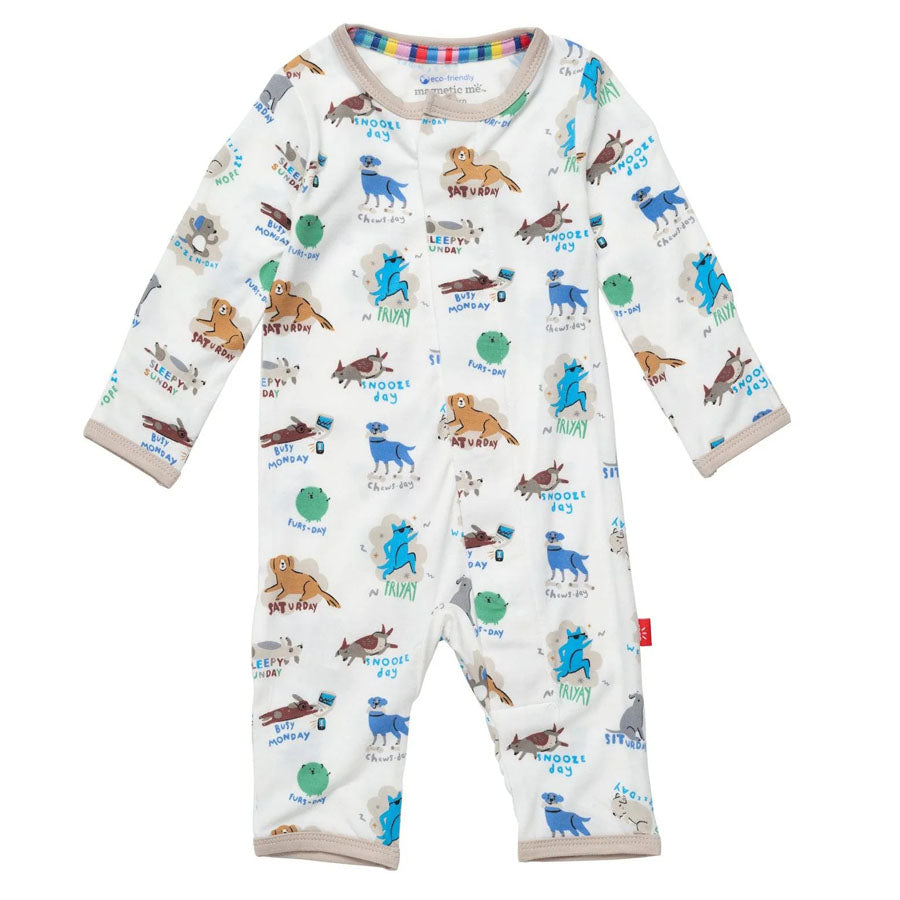 Dog Days Modal Magnetic Fuss Free Coverall-OVERALLS & ROMPERS-Magnetic Me-Joannas Cuties