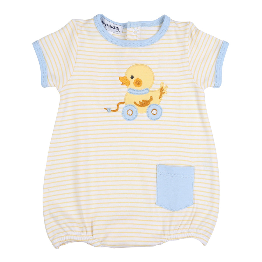 Duckie Pulltoy Bubble-OVERALLS & ROMPERS-Magnolia Baby-Joannas Cuties