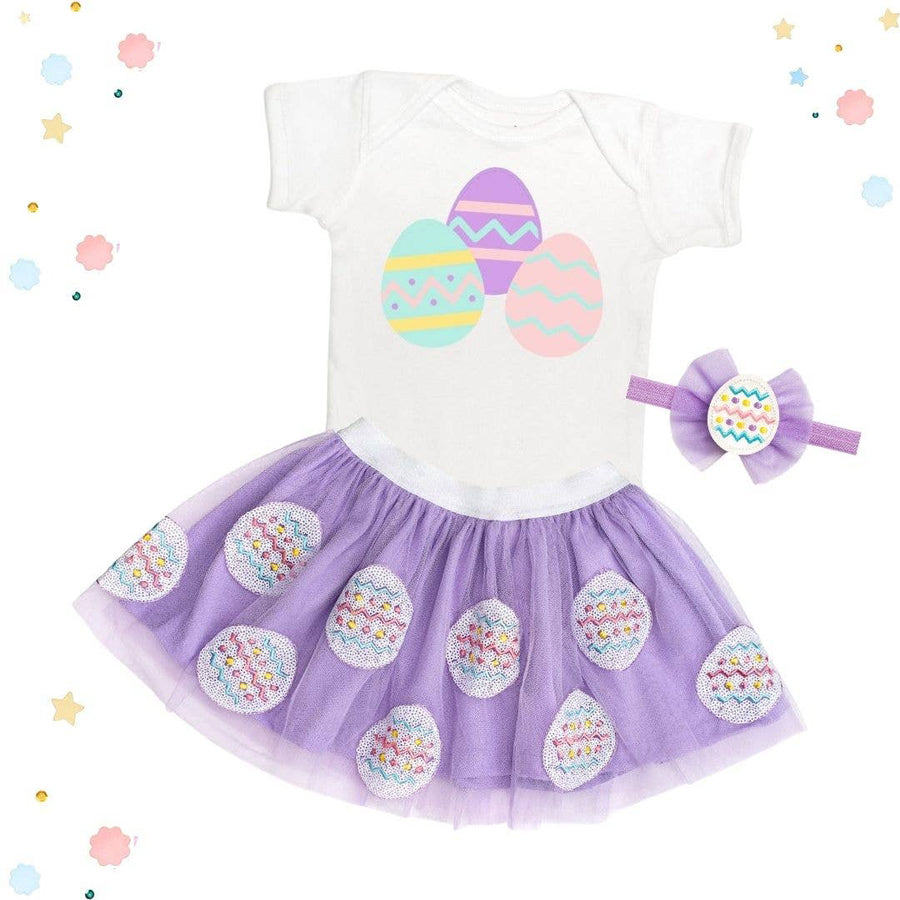 Easter Egg Short Sleeve Baby Bodysuit-BODYSUITS-Sweet Wink-Joannas Cuties