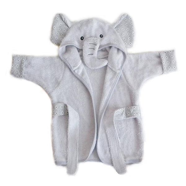 Elephant Bamboo Terry Gray Baby Robe