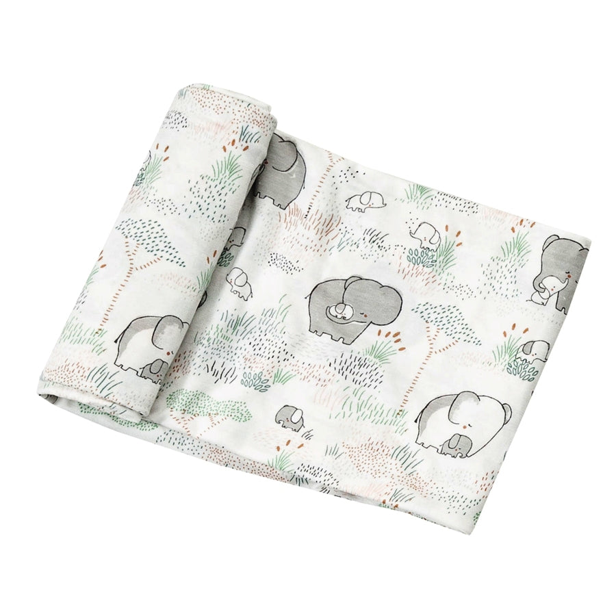 Elephants Swaddle Blanket 45"x 45"-Angel Dear-Joanna's Cuties