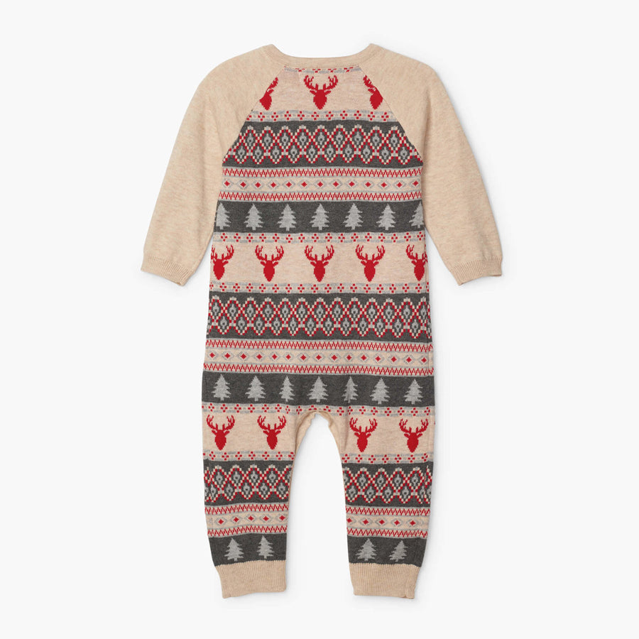 Fair Isle Stags Baby Sweater Romper-Hatley-Joanna's Cuties