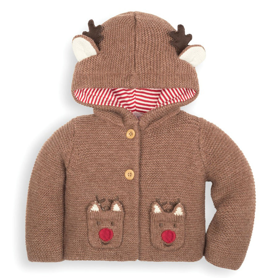 Fawn Cozy Reindeer Baby Cardigan - JoJo Maman Bebe - joannas-cuties