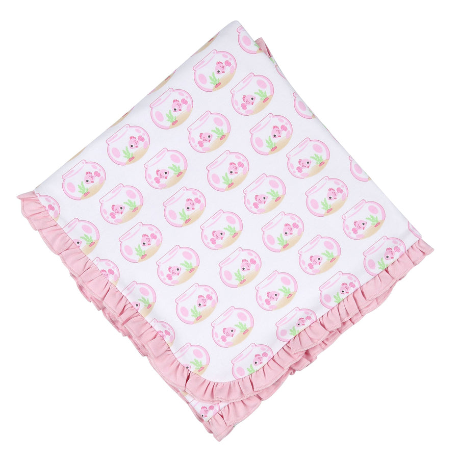 Fishbowl Printed Ruffle Receiving Blanket-SWADDLES & BLANKETS-Magnolia Baby-Joannas Cuties
