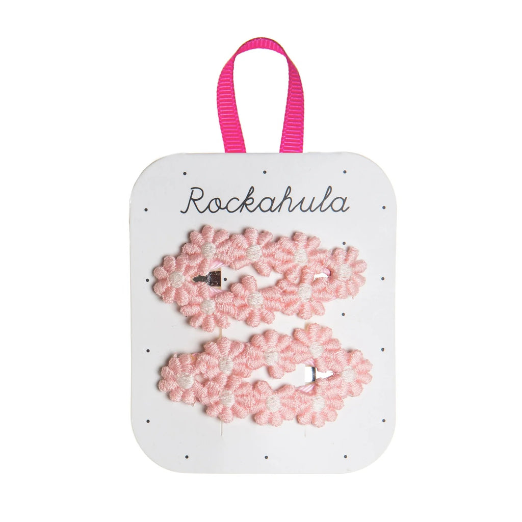 Flower Crochet Clips Pink-HAIR CLIPS-Rockahula Kids-Joannas Cuties