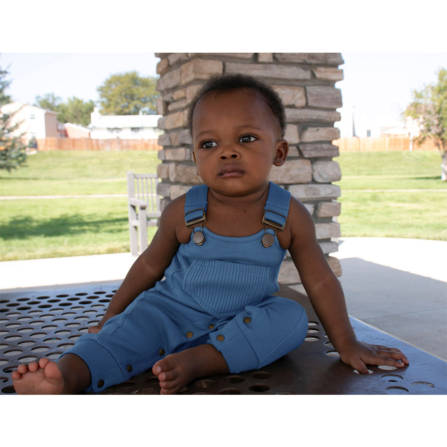 Footless Ribbed Overall in Sky-L'ovedbaby-Joanna's Cuties