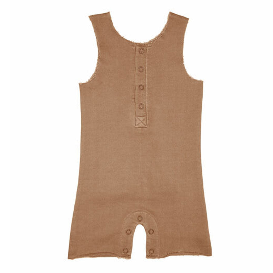 French Terry Organic Romper in Adobe-OVERALLS & ROMPERS-L'ovedbaby-Joannas Cuties