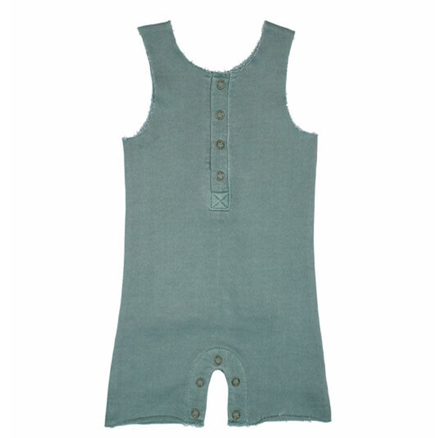 French Terry Organic Romper in Jade-OVERALLS & ROMPERS-L'ovedbaby-Joannas Cuties