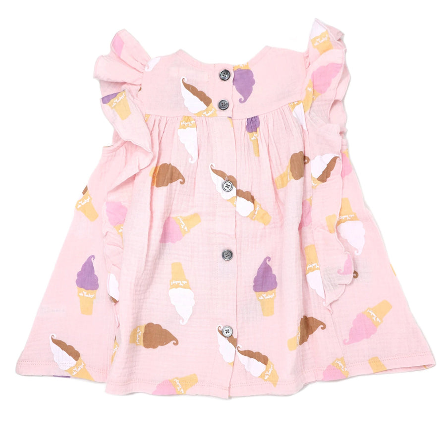 Gauze Millie Dress - Soft Serve Ice Cream Print Gauze Millie Dress - Soft Serve Ice Cream Print