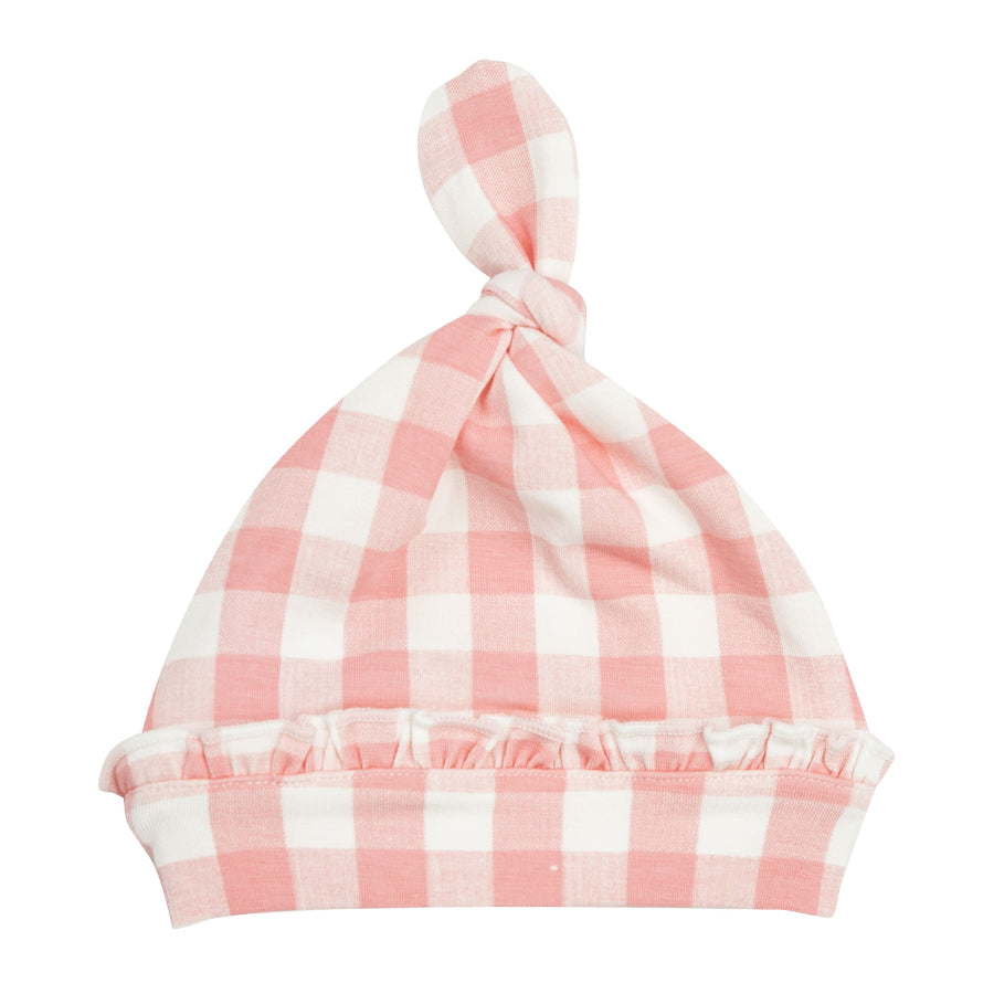 Knotted Hat - Gingham Pink-Angel Dear-Joanna's Cuties