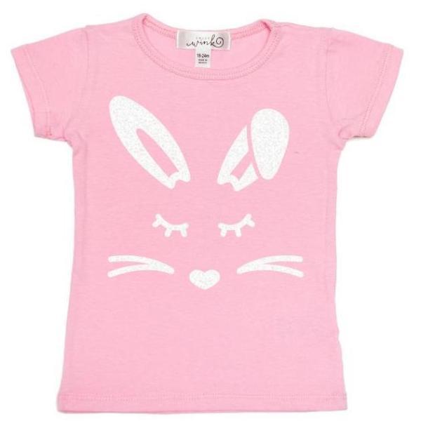 Girl Bunny S/S Shirt - Pink - Sweet Wink - joannas-cuties