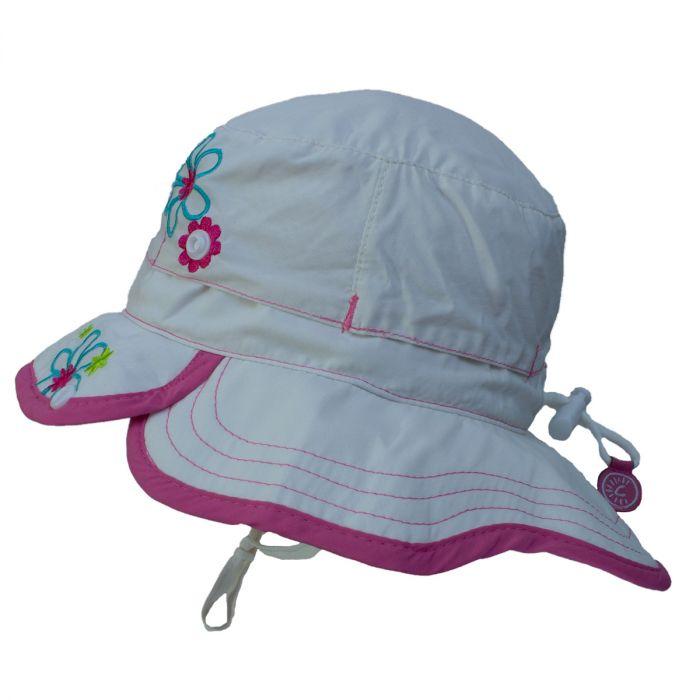 Girls UV 50+ Visor Hat - White - Calikids - joannas-cuties