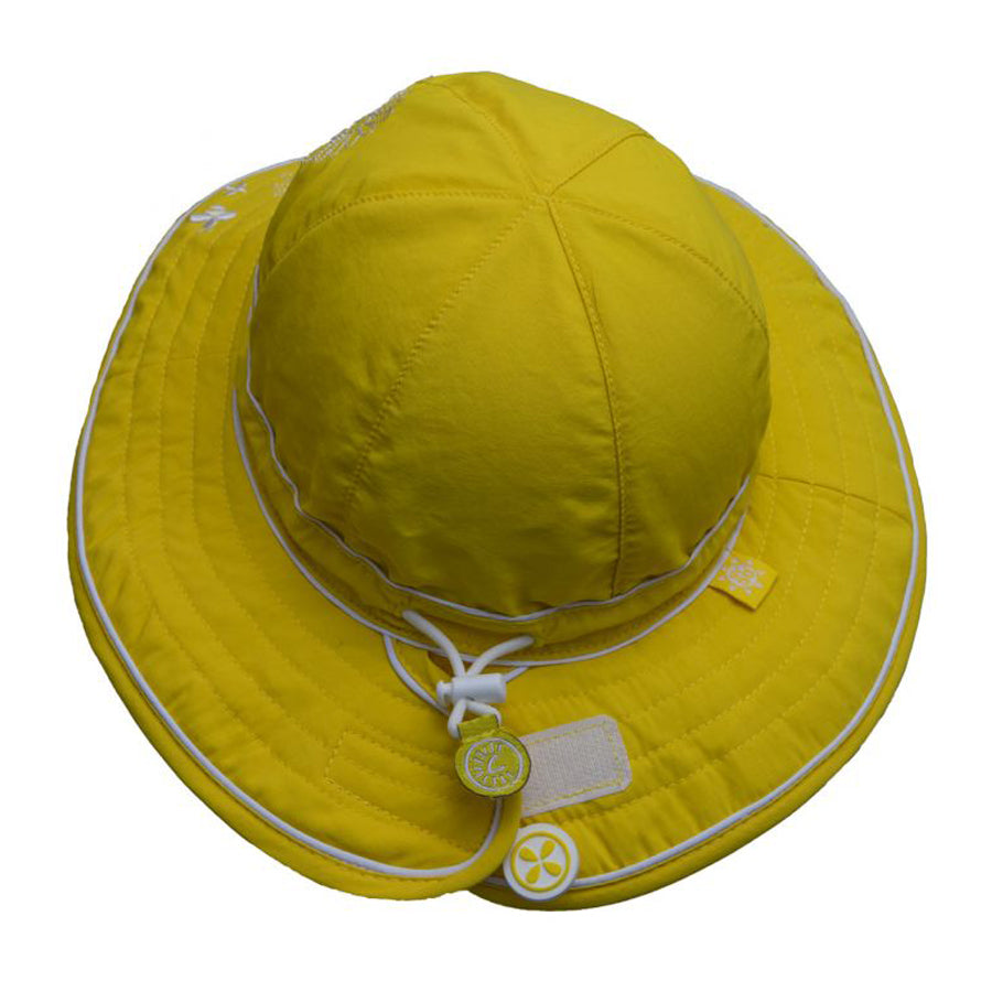 Girls UV Adjustable Hat - Yellow-Calikids-Joanna's Cuties