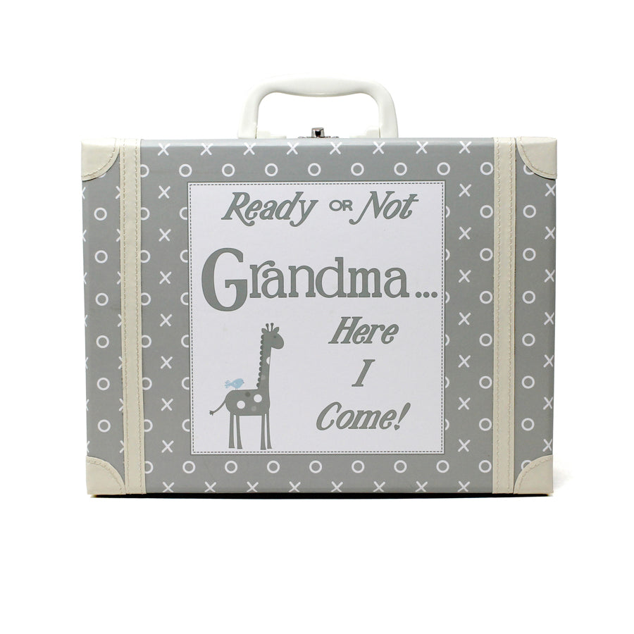 Going To Grandma's XO Suitcase Gray With Blanket-Child to Cherish-Joanna's Cuties