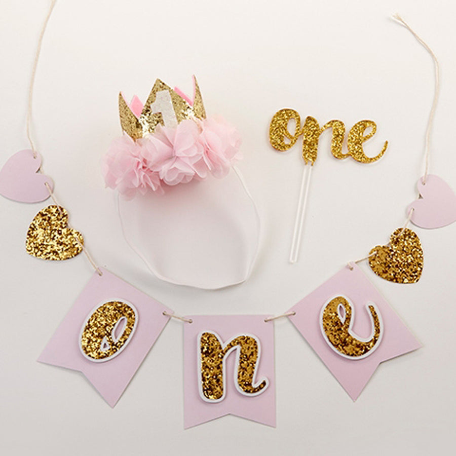 Gold Glitter 1st Birthday Décor Kit-Baby Aspen-Joanna's Cuties